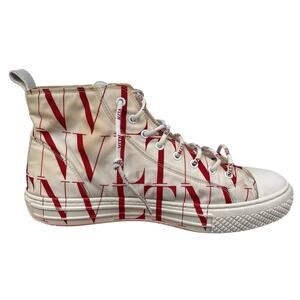 Valentino Men’s Giggies Red White High Top Sneaker Size 43.5 US 10.5